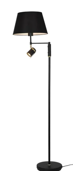 LIBRA Golvlampa 155cm Svart/Borstad mässing