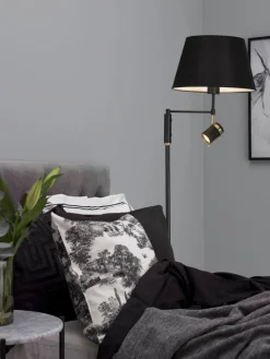 LIBRA Golvlampa 155cm Svart/Borstad mässing