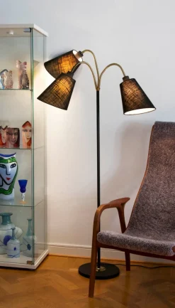 LJUSDAL Golvlampa 3L 140cm Svart/Matt Mässing