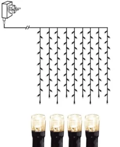 Ljusgardin 1x1m Serie MicroLED Varmvit/Svart