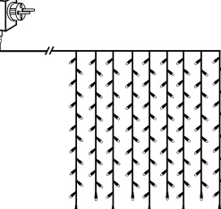 Ljusgardin 1x1m Serie MicroLED Varmvit/Svart
