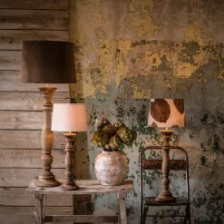 LODGE Lampfot 38cm Vintage Brun