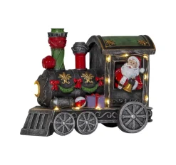 LOKE Dekorationståg med Tomte 11LED 18cm Flerfärgad