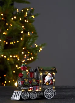 LOKE Dekorationståg med Tomte 11LED 18cm Flerfärgad