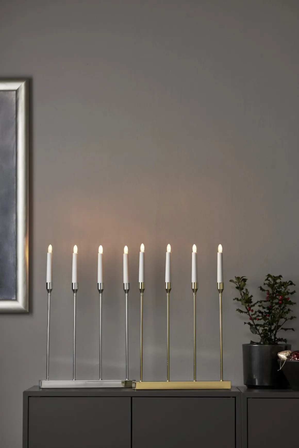 LOTTIE Ljusstake Batteri 4L 48cm Krom