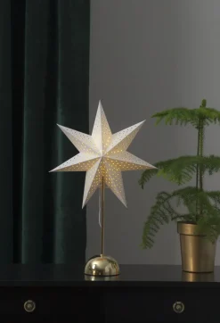 LOTTIE Stjärna på fot 55cm 50LED Mässing