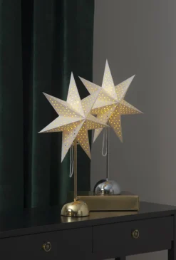 LOTTIE Stjärna på fot 55cm 50LED Mässing