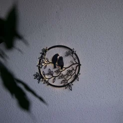 LOVE BIRDS Solcellsdekoration 38cm Svart IP44