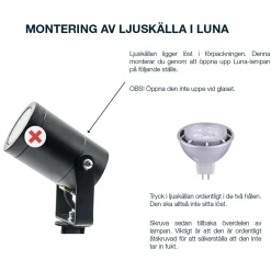 LUNA Allroundspot 15cm 12V Grå IP65