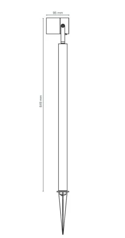 LUNA65 Trädgårdsspot 65cm 12V Aluminium IP65