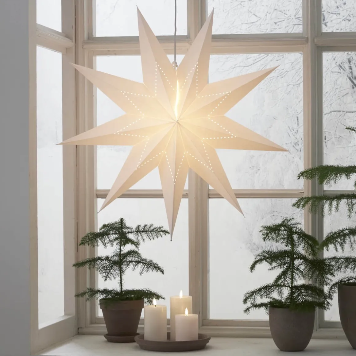 LYSA Pappersstjärna 80cm Vit