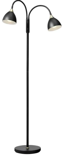 LÄZA Golvlampa 132cm Svart/Mässing