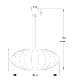 MAMSELL Taklampa 45cm Vit