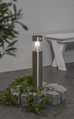 MARBELLA Solcells-pollare Sensor 50cm Rostfritt Stål