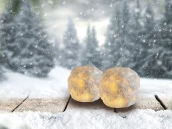 MARBLE Bordsljus Winter Äkta Marmor 10x10cm Vit