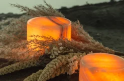 MARBLE S Bordsljus Äkta Marmor 8x4cm Amber