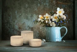 MARBLE Silkesmatt Bordsljus Äkta Marmor 8x4cm Vit