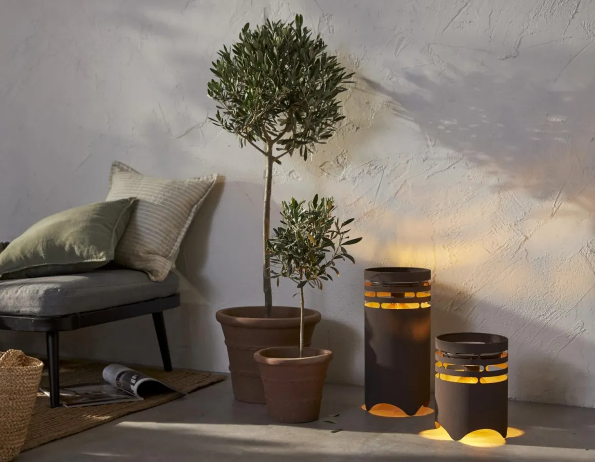 MARRON Solcellslykta/USB 25cm Brun