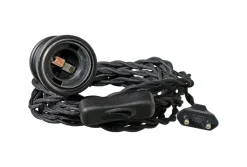 MARY E27 Pendelupphäng 3,5m textilkabel Svart