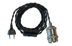 MARY E27 Pendelupphäng 3,5m textilkabel Silver