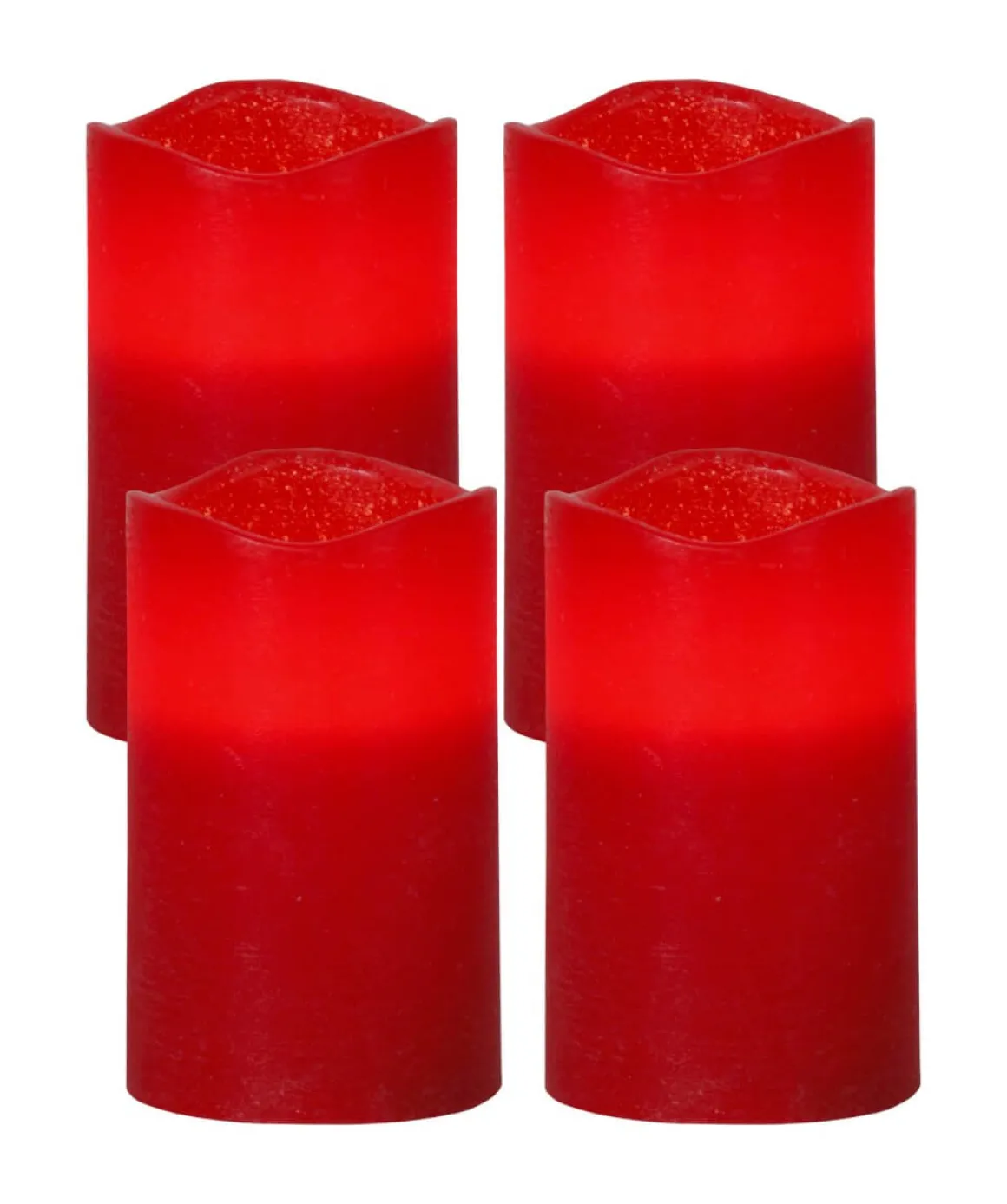 MAY LED-Blockljus 4-pack 12,5cm Röd