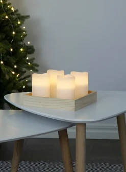 MAY LED-Blockljus 4-pack 12,5cm Vit