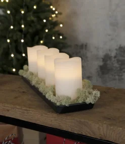 MAY LED-Blockljus 4-pack 12,5cm Vit