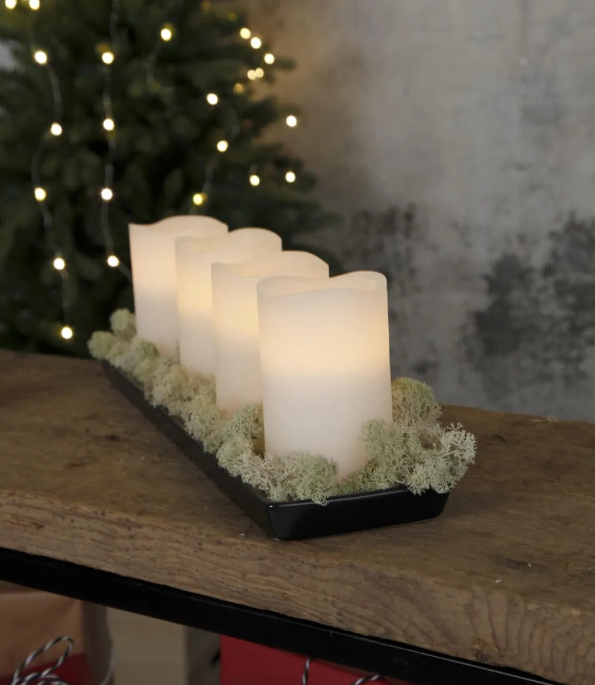 MAY LED-Blockljus 4-pack 12,5cm Vit