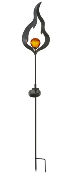 MELILLA FLAMMA Solcells-Dekoration 85cm Amber/Svart