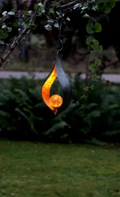 MELILLA HÄNGANDE Solcells-Dekoration 31cm Amber/Svart