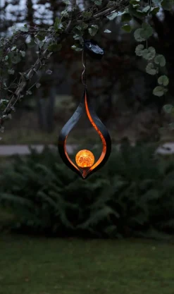 MELILLA HÄNGANDE Solcells-Dekoration 31cm Amber/Svart
