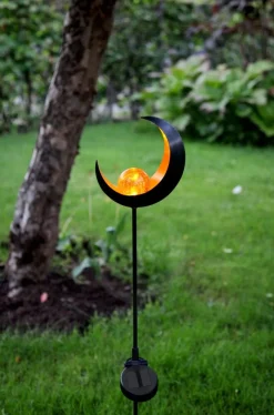 MELILLA MÅNSKÄRA Solcells-Dekoration 85cm Amber/Svart