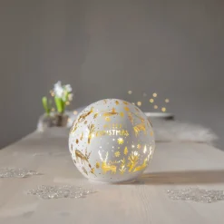 MERRYX-MAS Glasdekoration Batteri 15cm Vit