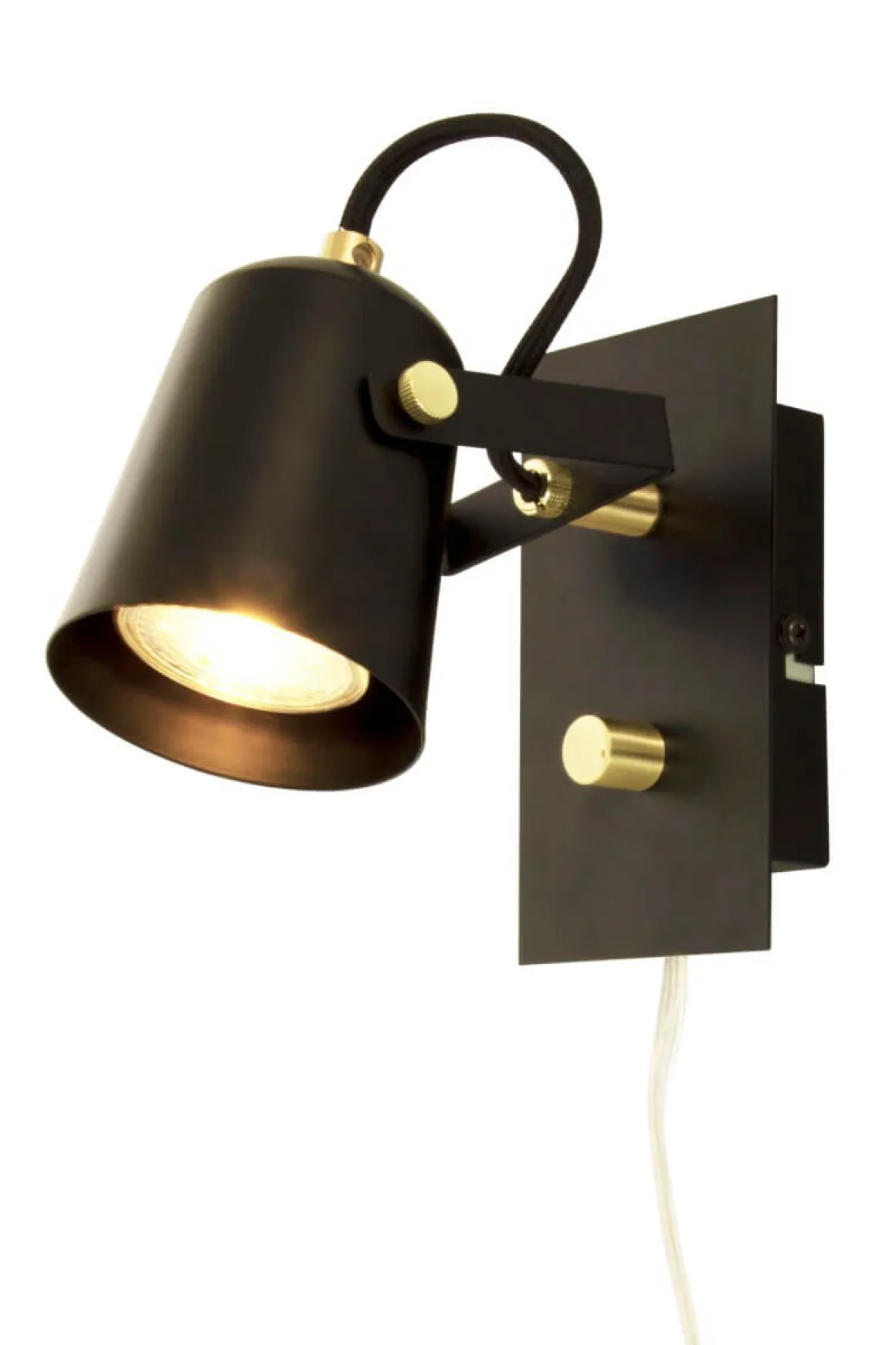 METZ Vägglampa 18cm Svart/Matt Mässing