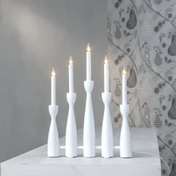 MIDJA 2.0 Ljusstake 5L 47cm Vitbetsad