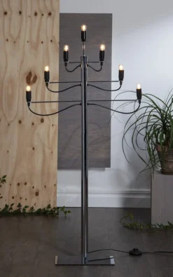 MILANO Golvljusstake Metall 116cm Krom