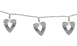 MIRROLA HJÄRTAN Ljusslinga 90cm Silver