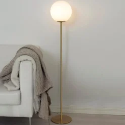 MOLEKYL Golvlampa 130cm Matt Mässing/Opalvit