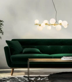 MOLEKYL Takpendel 11L 28cm Matt Mässing/Opalvit