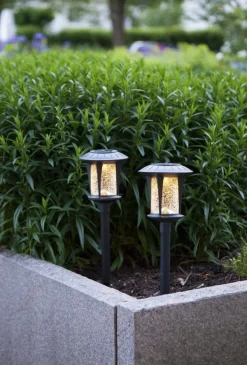 MONACO 2-Pack Solcells-pollare 32cm Svart IP44