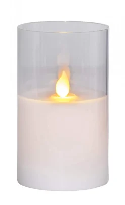 M-TWINKLE LED Blockljus 12,5cm Vax/Klar/Varmgul