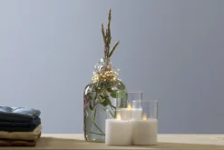 M-TWINKLE LED Blockljus 12,5cm Vax/Klar/Varmgul