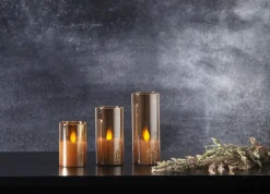 M-TWINKLE LED-Blockljus 7,5cm Amber