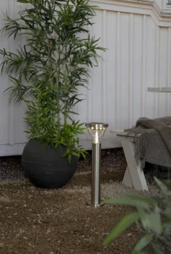 NARONA Solcells-pollare 50cm Silver