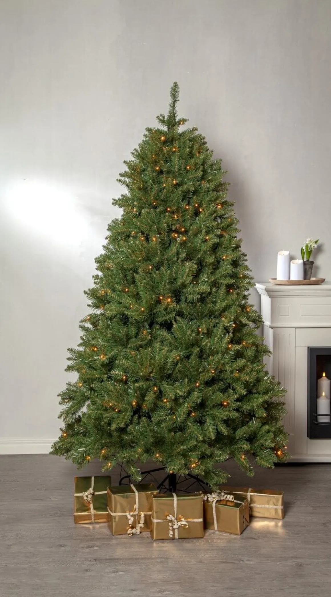 NARVIK Julgran 210cm 300LED Extra varmvit/Grön IP44