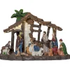 NATIVITY Panorama Krubba 19LED 37cm Flerfärgad