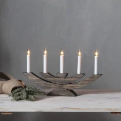 NAVIDA Ljusstake 5L 42cm Brun