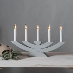 NAVIDA Ljusstake 5L 42cm Grå