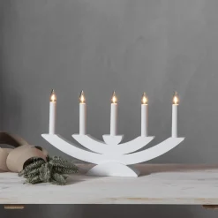 NAVIDA Ljusstake 5L 42cm Vit