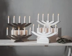 NAVIDA Ljusstake 5L 42cm Vit